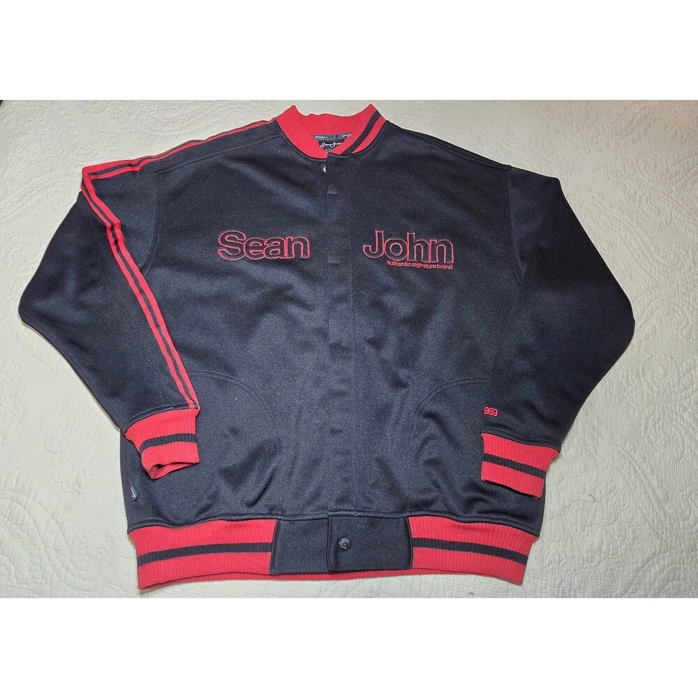 Sean John Jacket Mens L Authentic Signature Varsity Hip Hop Brand Bomber Coat